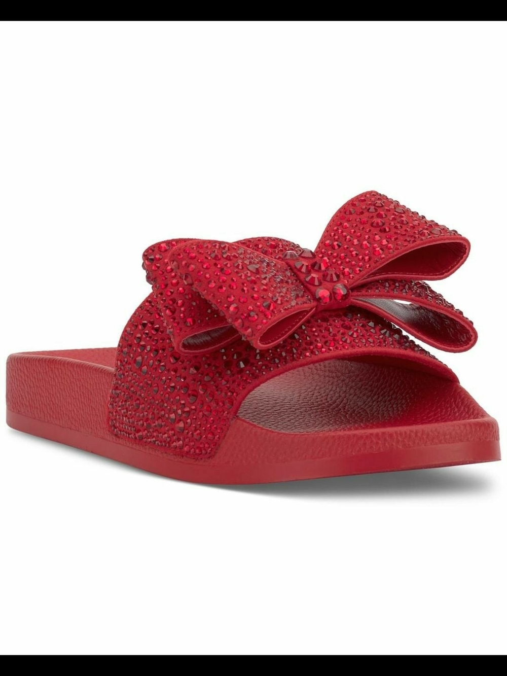 INC International Concepts Red Crystal Bow Slide Sandal